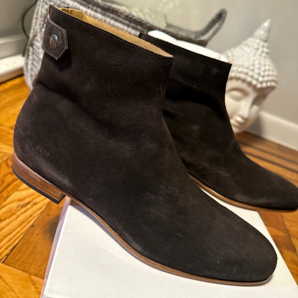 Common Project X Robert Geller Chelsea Suede Boots Dark Brown Size 42/US9
